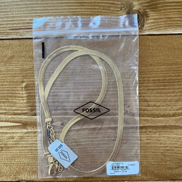 Fossil Jewelry - Herringbone Gold Necklace
